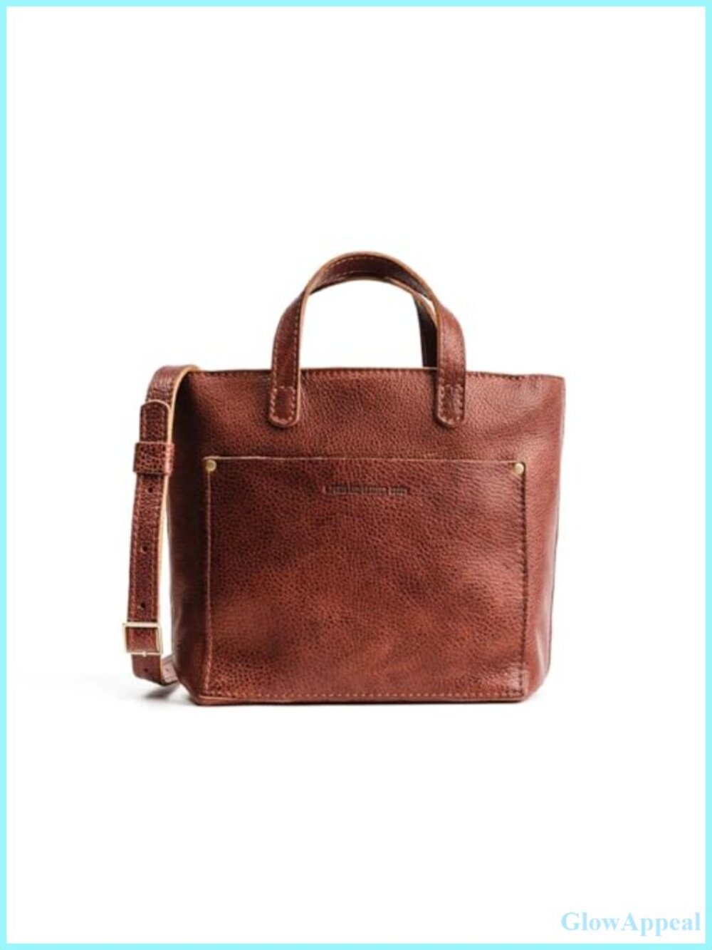 Full-Grain Leather Mini Crossbody Tote Satchel Zipper Adjustable Strap